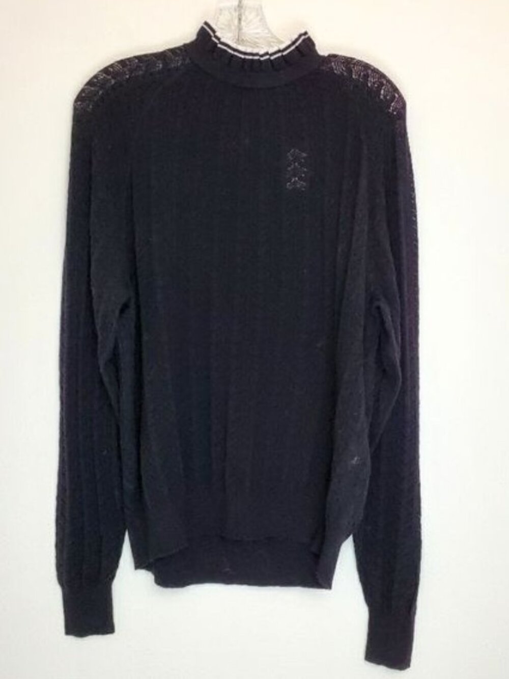 Maje Motif sweater in chevron knit black